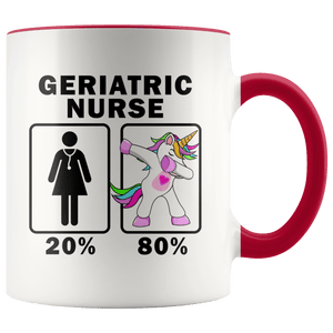 RobustCreative-Geriatric Nurse Dabbing Unicorn 20 80 Principle Superhero Girl Womens - 11oz Accent Mug Medical Personnel Gift Idea