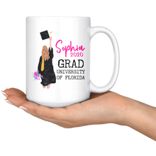 Load image into Gallery viewer, RobustCreative-Custom Graduation Gifts, 11oz Coffee Mugs for Women - Choose Hair, Skin Color - Personalized Graduation Mug w Names &amp; Text Options for Graduates, High School, College, Class of 2020
