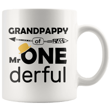 Load image into Gallery viewer, RobustCreative-Grandpappy of Mr Onederful  1st Birthday Baby Boy Outfit White 11oz Mug Gift Idea
