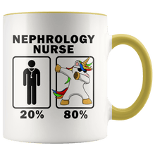 Load image into Gallery viewer, RobustCreative-Nephrology Nurse Dabbing Unicorn 80 20 Principle Graduation Gift Mens - 11oz Accent Mug Medical Personnel Gift Idea
