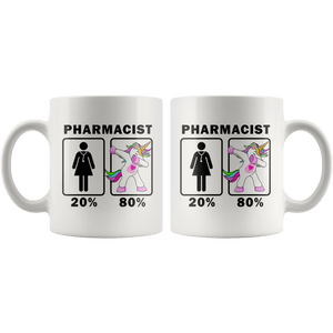 RobustCreative-Pharmacist Dabbing Unicorn 20 80 Principle Superhero Girl Womens - 11oz White Mug Medical Personnel Gift Idea