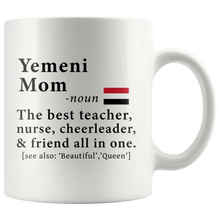 Load image into Gallery viewer, RobustCreative-Yemeni Mom Definition Yemen Flag Mothers Day - 11oz White Mug family reunion gifts Gift Idea
