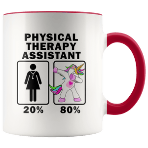 RobustCreative-Physical Therapy Assistant Dabbing Unicorn 20 80 Principle Superhero Girl Womens - 11oz Accent Mug Medical Personnel Gift Idea