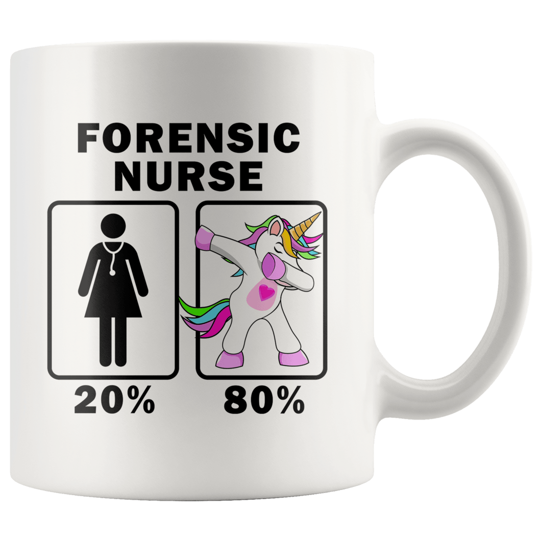 RobustCreative-Forensic Nurse Dabbing Unicorn 20 80 Principle Superhero Girl Womens - 11oz White Mug Medical Personnel Gift Idea