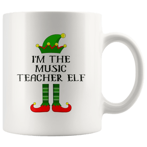 RobustCreative-Im The Music Teacher Elf Christmas Teaching's - 11oz White Mug I Just Really Like to Teach Cute Tiny Humans Gift Idea