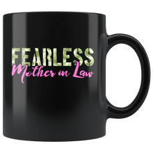 Load image into Gallery viewer, RobustCreative-Fearless Mother In Law Camo Hard Charger Veterans Day - Military Family 11oz Black Mug Retired or Deployed support troops Gift Idea - Both Sides Printed
