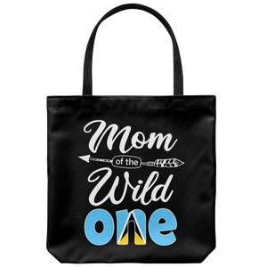 RobustCreative-Saint Lucian Mom of the Wild One Birthday Saint Lucia Flag Tote Bag Gift Idea