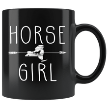 Load image into Gallery viewer, RobustCreative-New York Horse Girl Yorker Shape Country for women - 11oz Black Mug Racing Lover Gift Idea
