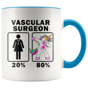 RobustCreative-Vascular Surgeon Dabbing Unicorn 20 80 Principle Superhero Girl Womens - 11oz Accent Mug Medical Personnel Gift Idea