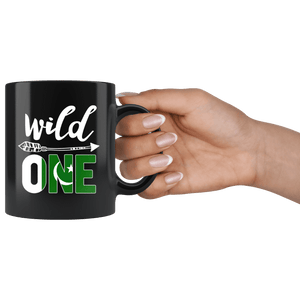 RobustCreative-Pakistan Wild One Birthday Outfit 1 Pakistani Flag Black 11oz Mug Gift Idea