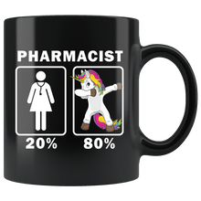 Load image into Gallery viewer, RobustCreative-Pharmacist Dabbing Unicorn 80 20 Principle Superhero Girl Womens - 11oz Black Mug Medical Personnel Gift Idea
