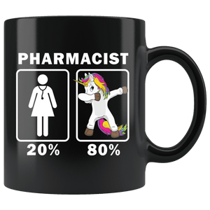 RobustCreative-Pharmacist Dabbing Unicorn 80 20 Principle Superhero Girl Womens - 11oz Black Mug Medical Personnel Gift Idea