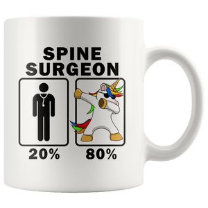 RobustCreative-Spine Surgeon Dabbing Unicorn 80 20 Principle Graduation Gift Mens - 11oz White Mug Medical Personnel Gift Idea