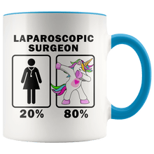 Load image into Gallery viewer, RobustCreative-Laparoscopic Surgeon Dabbing Unicorn 20 80 Principle Superhero Girl Womens - 11oz Accent Mug Medical Personnel Gift Idea
