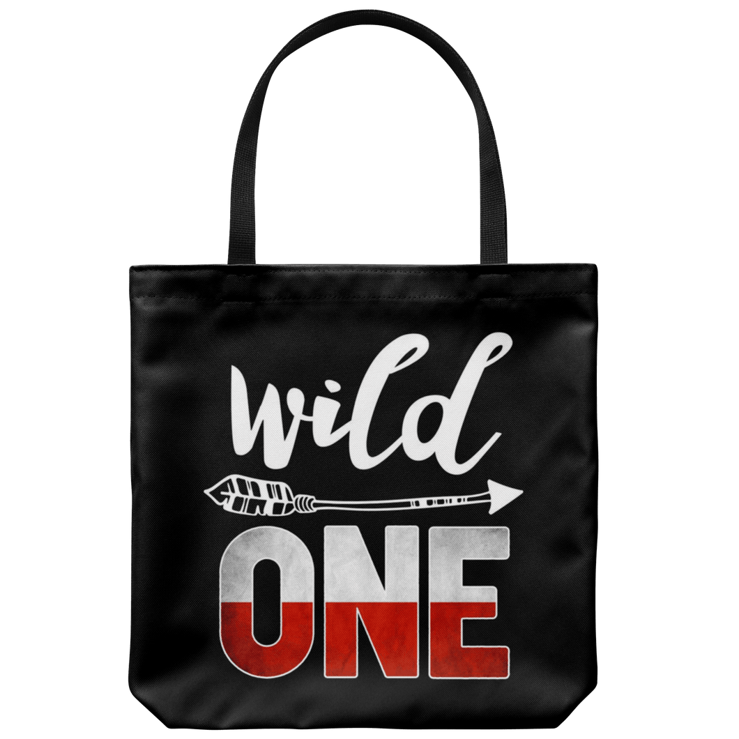 RobustCreative-Poland Wild One Birthday Outfit 1 Polish Flag Tote Bag Gift Idea