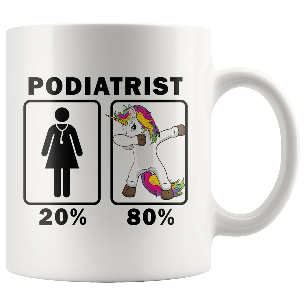 RobustCreative-Podiatrist Dabbing Unicorn 80 20 Principle Superhero Girl Womens - 11oz White Mug Medical Personnel Gift Idea