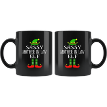 Load image into Gallery viewer, RobustCreative-Im The Sassy Mother In Law Elf Family Matching Outfits PJ - 11oz Black Mug Christmas group green pjs costume Gift Idea
