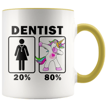 Load image into Gallery viewer, RobustCreative-Dentist Dabbing Unicorn 20 80 Principle Superhero Girl Womens - 11oz Accent Mug Medical Personnel Gift Idea
