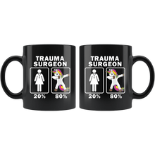 Load image into Gallery viewer, RobustCreative-Trauma Surgeon Dabbing Unicorn 80 20 Principle Superhero Girl Womens - 11oz Black Mug Medical Personnel Gift Idea
