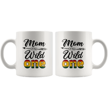 Load image into Gallery viewer, RobustCreative-Ghanaian Mom of the Wild One Birthday Ghana Flag White 11oz Mug Gift Idea

