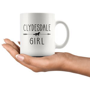 RobustCreative-Clydesdale Horse Girl Gifts Horses Lover Riding Racing - 11oz White Mug Racing Lover Gift Idea