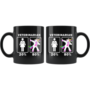 RobustCreative-Veterinarian Dabbing Unicorn 20 80 Principle Superhero Girl Womens - 11oz Black Mug Medical Personnel Gift Idea