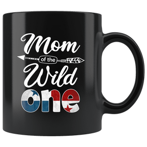 RobustCreative-Panamanian Mom of the Wild One Birthday Panama Flag Black 11oz Mug Gift Idea