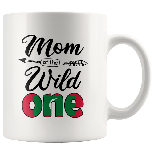 RobustCreative-Maldivian Mom of the Wild One Birthday Maldives Flag White 11oz Mug Gift Idea