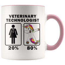 Load image into Gallery viewer, RobustCreative-Veterinary Technologist Dabbing Unicorn 80 20 Principle Superhero Girl Womens - 11oz Accent Mug Medical Personnel Gift Idea
