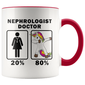 RobustCreative-Nephrologist Doctor Dabbing Unicorn 80 20 Principle Superhero Girl Womens - 11oz Accent Mug Medical Personnel Gift Idea