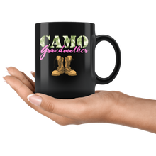 Load image into Gallery viewer, RobustCreative-Grandmother Military Boots Camo Hard Charger Camouflage - Military Family 11oz Black Mug Deployed Duty Forces support troops CONUS Gift Idea - Both Sides Printed
