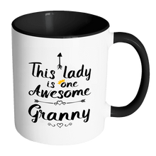 Load image into Gallery viewer, RobustCreative-One Awesome Granny - Birthday Gift 11oz Funny Black &amp; White Coffee Mug - Mothers Day B-Day Party - Women Men Friends Gift - Both Sides Printed (Distressed)
