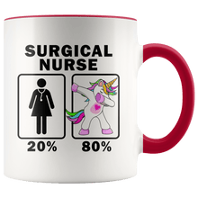 Load image into Gallery viewer, RobustCreative-Surgical Nurse Dabbing Unicorn 20 80 Principle Superhero Girl Womens - 11oz Accent Mug Medical Personnel Gift Idea
