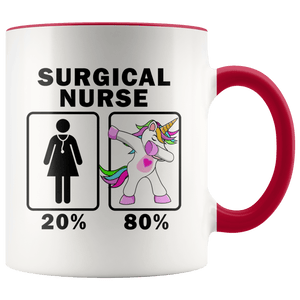 RobustCreative-Surgical Nurse Dabbing Unicorn 20 80 Principle Superhero Girl Womens - 11oz Accent Mug Medical Personnel Gift Idea