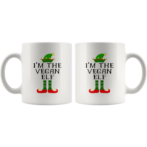 RobustCreative-Im The Vegan Elf Matching Family Christmas - 11oz White Mug Christmas group green pjs costume Gift Idea