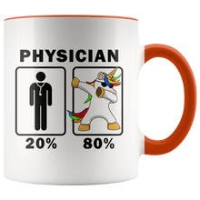 Load image into Gallery viewer, RobustCreative-Physician Dabbing Unicorn 80 20 Principle Graduation Gift Mens - 11oz Accent Mug Medical Personnel Gift Idea
