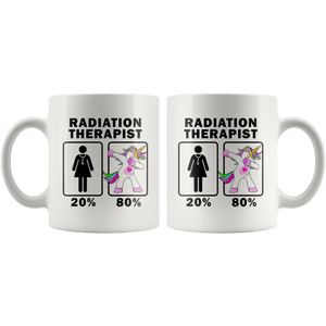 RobustCreative-Radiation Therapist Dabbing Unicorn 20 80 Principle Superhero Girl Womens - 11oz White Mug Medical Personnel Gift Idea