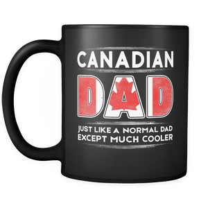 RobustCreative-Canada Dad like Normal but Cooler - Fathers Day Gifts - Promoted to Daddy Funny Gift From Kids - 11oz Black Funny Coffee Mug Women Men Friends Gift ~ Both Sides Printed