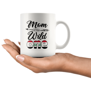 RobustCreative-Iraqi Mom of the Wild One Birthday Iraq Flag White 11oz Mug Gift Idea