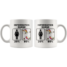 Load image into Gallery viewer, RobustCreative-Informatics Nurse Dabbing Unicorn 80 20 Principle Superhero Girl Womens - 11oz White Mug Medical Personnel Gift Idea
