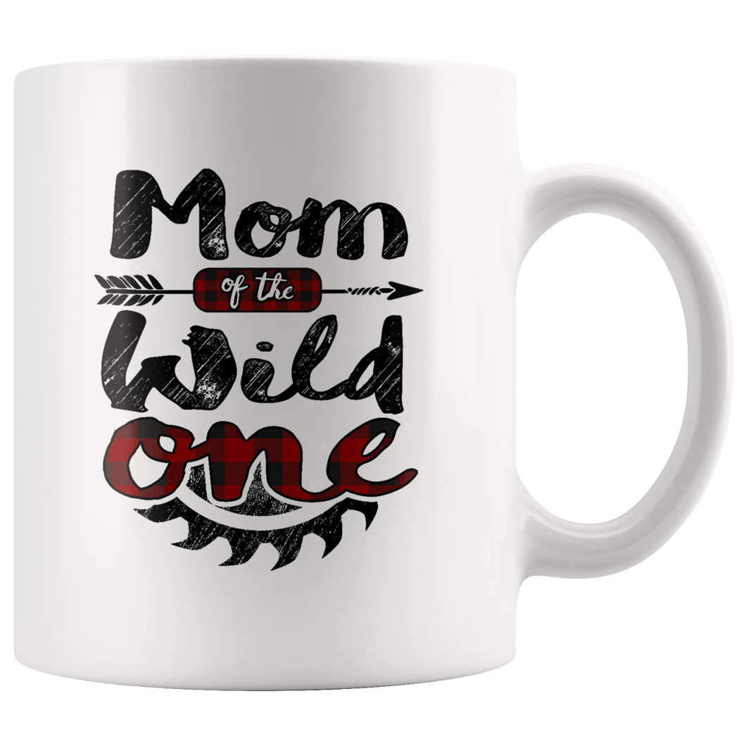 RobustCreative-Mom of the Wild One Lumberjack Woodworker Sawdust - 11oz White Mug sawdust is mans glitter Gift Idea