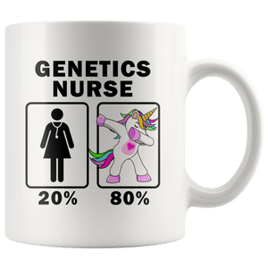 RobustCreative-Genetics Nurse Dabbing Unicorn 20 80 Principle Superhero Girl Womens - 11oz White Mug Medical Personnel Gift Idea