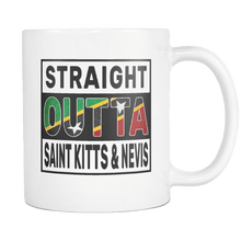 Load image into Gallery viewer, RobustCreative-Straight Outta Saint Kitts &amp; Nevis - Kittitian or Nevisian Flag 11oz Funny White Coffee Mug - Independence Day Family Heritage - Women Men Friends Gift - Both Sides Printed (Distressed)
