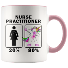 Load image into Gallery viewer, RobustCreative-Nurse Practitioner Dabbing Unicorn 20 80 Principle Superhero Girl Womens - 11oz Accent Mug Medical Personnel Gift Idea
