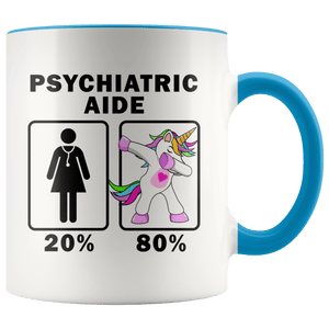 RobustCreative-Psychiatric Aide Dabbing Unicorn 20 80 Principle Superhero Girl Womens - 11oz Accent Mug Medical Personnel Gift Idea