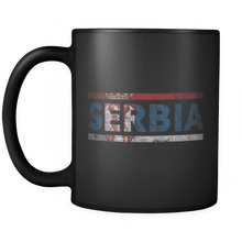 Load image into Gallery viewer, RobustCreative-Retro Vintage Flag Serbian Serbia 11oz Black Coffee Mug ~ Both Sides Printed
