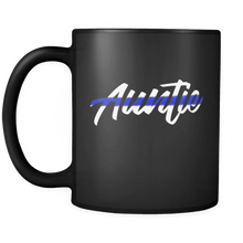 Load image into Gallery viewer, RobustCreative-Police Auntie patriotic Trooper Cop Thin Blue Line  Law Enforcement Officer 11oz Black Coffee Mug ~ Both Sides Printed
