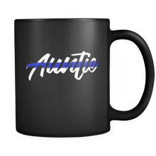 Load image into Gallery viewer, RobustCreative-Police Auntie patriotic Trooper Cop Thin Blue Line  Law Enforcement Officer 11oz Black Coffee Mug ~ Both Sides Printed
