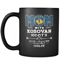 Load image into Gallery viewer, RobustCreative-Best Mom Ever with Kosovan Roots - Kosovo Flag 11oz Funny Black Coffee Mug - Mothers Day Independence Day - Women Men Friends Gift - Both Sides Printed (Distressed)
