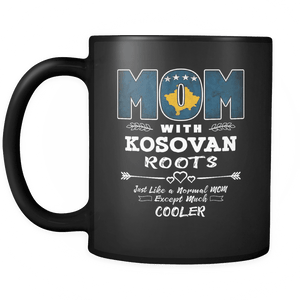 RobustCreative-Best Mom Ever with Kosovan Roots - Kosovo Flag 11oz Funny Black Coffee Mug - Mothers Day Independence Day - Women Men Friends Gift - Both Sides Printed (Distressed)